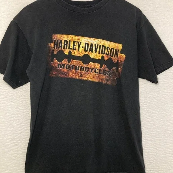 Harley Davidson Shirt Mens Fits Like M Biker Motorcycle Gear Metal Man O War KY - Picture 2 of 8